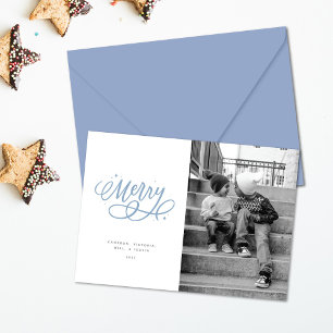 Sparkly Bubbly Script Joyeux Carte photo de vacanc