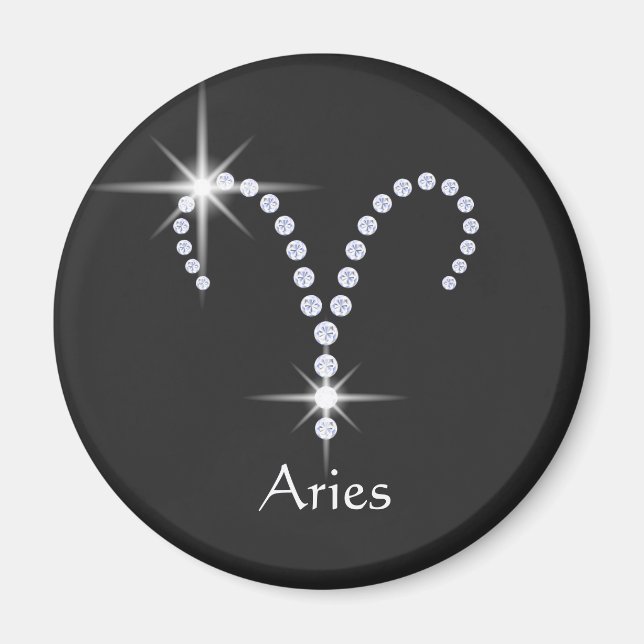 Sparkly Diamonds Aries Symbol  Magnet (Vorne)