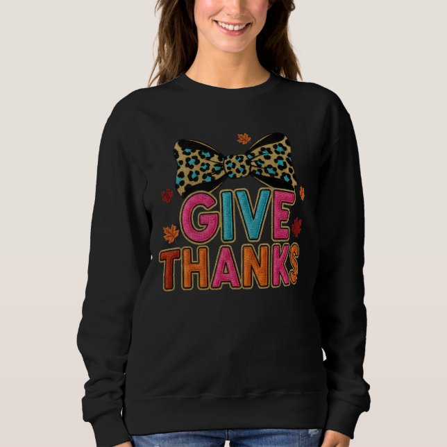 Sparkly Glitter Thanksgiving Holiday Sweatshirt (Vorderseite)