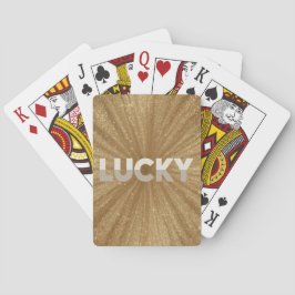 Sparkly Gold Glitter Lucky Card Deck Spielkarten