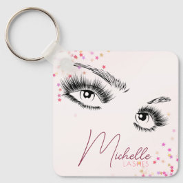 Sparkly Lashes Pink Glitter Confetti Makeup QR Schlüsselanhänger