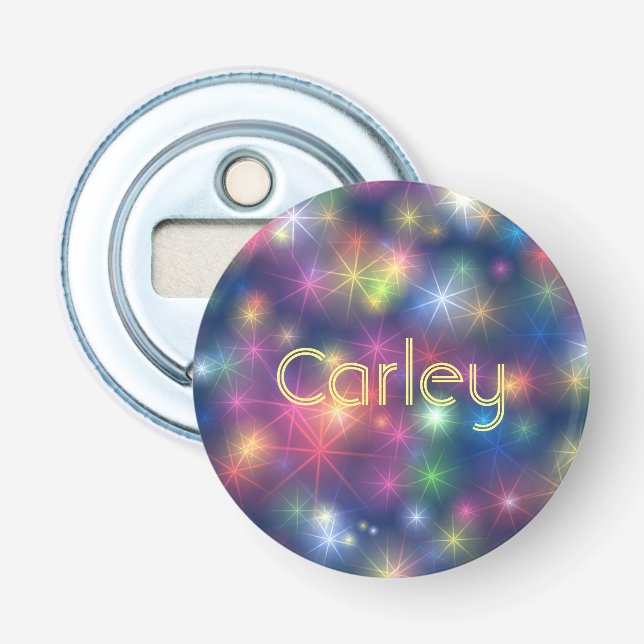 Sparkly Lights Colorful Cosmic Personalised Flaschenöffner (Vorderseite)