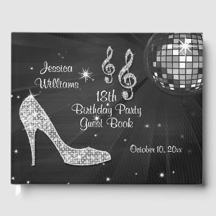 Sparkone Heelses Black Diskothek Ball Geburtstag Gästebuch