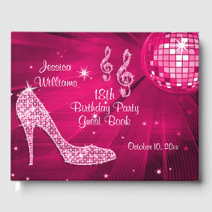 Sparkone Heelses Rosa Diskothek Ball Geburtstag Gästebuch