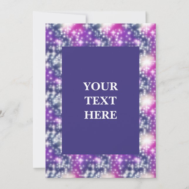 Sparkor Cosmic Lila Abstrakt Einladung (Vorderseite)