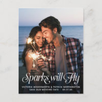 Sparks fliegen Typografie Hochzeit speichern das D