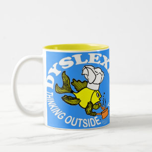 Sparky Denken der Dyslexie-Kochs-Fische außerhalb Zweifarbige Tasse