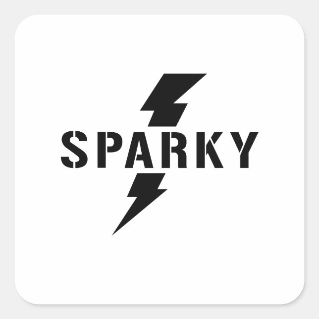 Sparky-Electric-Aufkleber Quadratischer Aufkleber (Vorderseite)