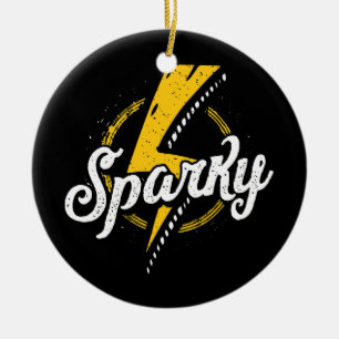 Sparky Elektriker Lustiger Lineman-Vater Retro Keramik Ornament
