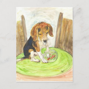 Sparky in der Fischschale Postkarte