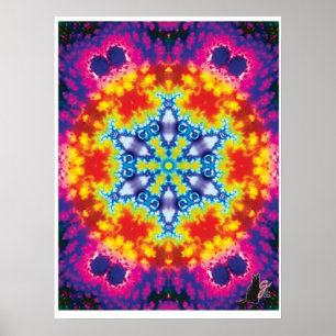 Sparky Kinetic Collage Kaleidoscope Poster