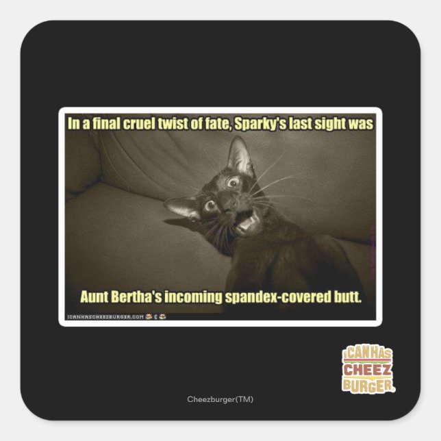 Sparkys letzter Blick Quadratischer Aufkleber (Vorderseite)