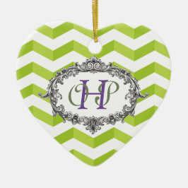 Sparren und ovaler Rahmen mit Monogramm Keramik Ornament
