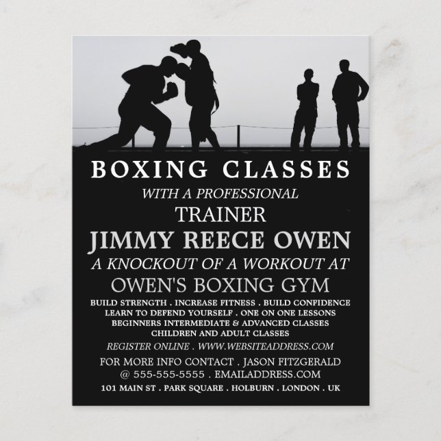 Sparring-Match, Boxing-Klasse-Werbe-Flyer Flyer (Vorne)