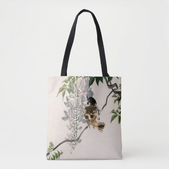 Sparrow auf einer Zweigniederlassung von Kono Bair Tasche (Vorderseite)