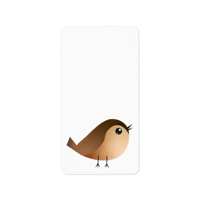 Sparrow Bird-Cartoon Adressaufkleber (Vorne)