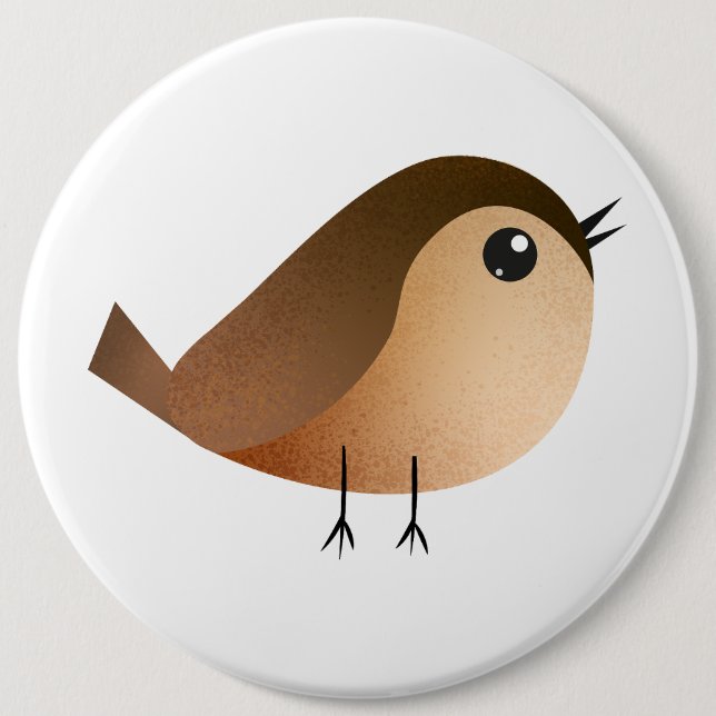 Sparrow Bird-Cartoon Button (Vorderseite)