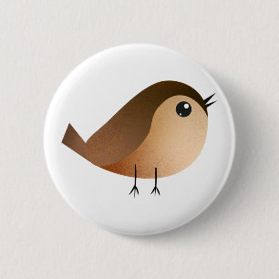 Sparrow Bird-Cartoon Button
