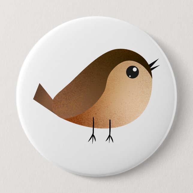 Sparrow Bird-Cartoon Button (Vorderseite)