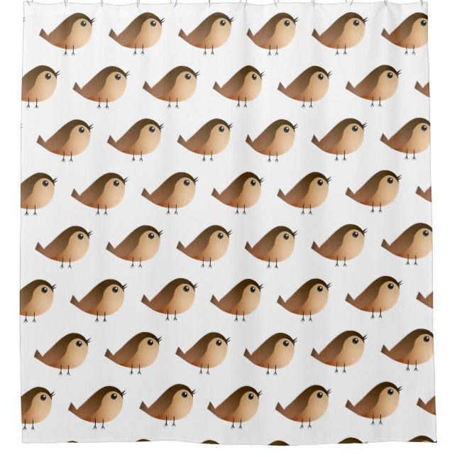 Sparrow Bird-Cartoon Duschvorhang (Vorderseite)