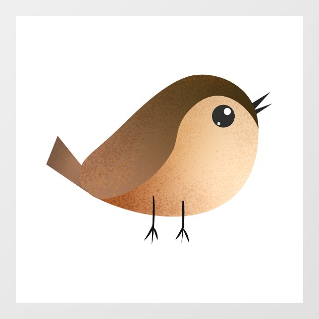 Sparrow Bird-Cartoon Fensteraufkleber (Blatt)