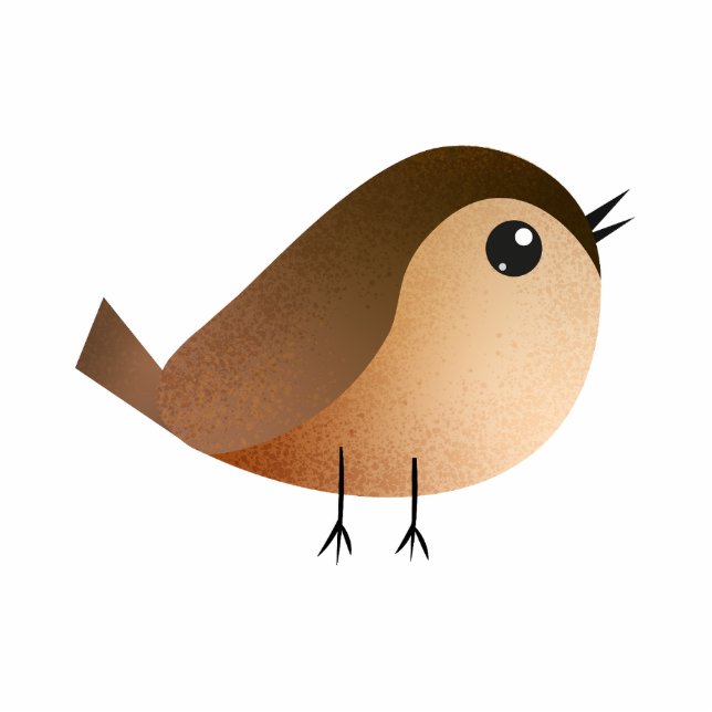 Sparrow Bird-Cartoon Freistehende Fotoskulptur (Vorne)