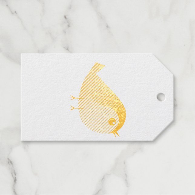 Sparrow Bird-Cartoon Geschenkanhänger (Vorderseite (Horizontal))