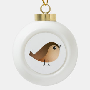 Sparrow Bird-Cartoon Keramik Kugel-Ornament