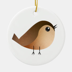 Sparrow Bird-Cartoon Keramik Ornament