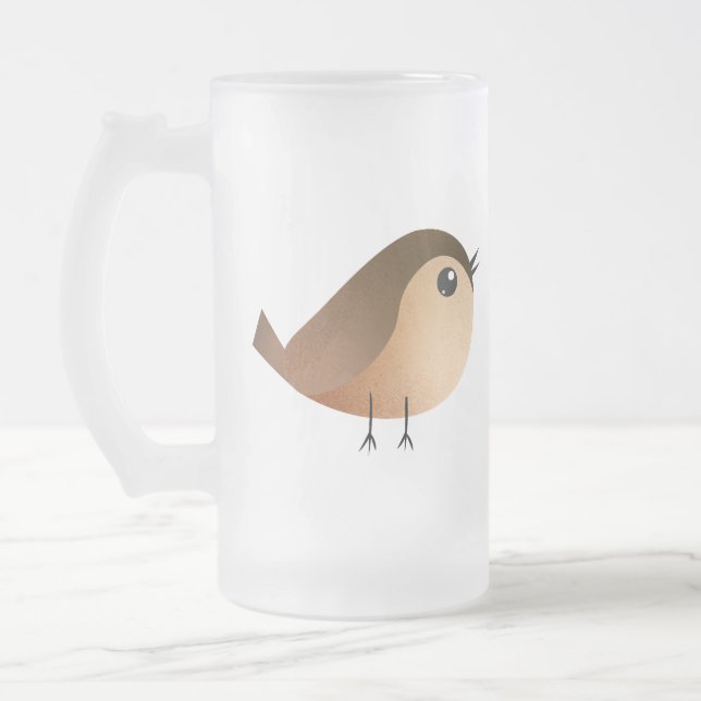 Sparrow Bird-Cartoon Mattglas Bierglas (Links)