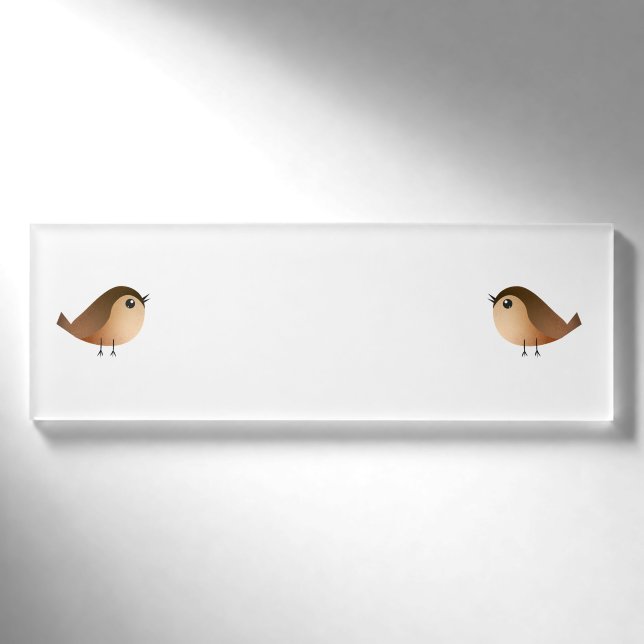 Sparrow Bird-Cartoon Namenschild (Vorderseite)