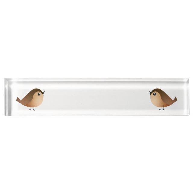 Sparrow Bird-Cartoon Namensplakette (Vorderseite)