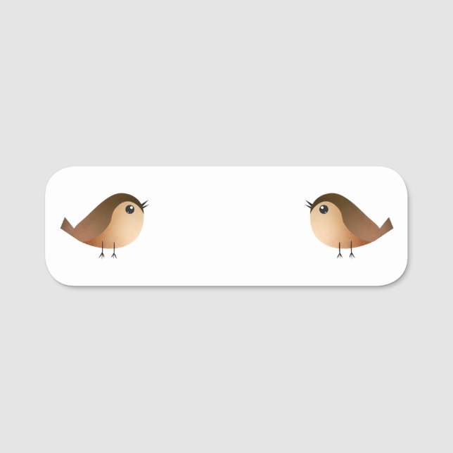 Sparrow Bird-Cartoon Namensschild (Vorderseite)