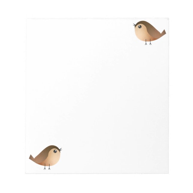 Sparrow Bird-Cartoon Notizblock (Vorderseite)