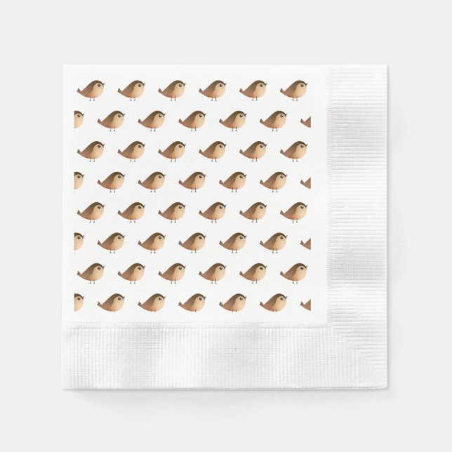 Sparrow Bird-Cartoon Serviette (Vorderseite)