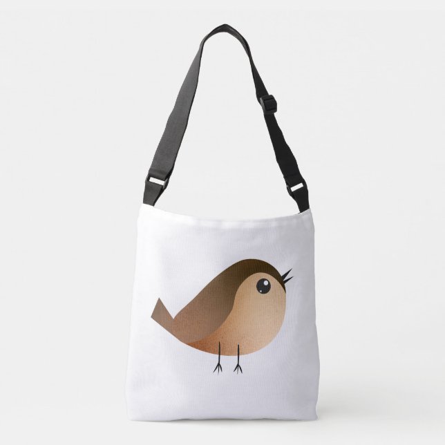 Sparrow Bird-Cartoon Tragetaschen Mit Langen Trägern (Vorderseite)