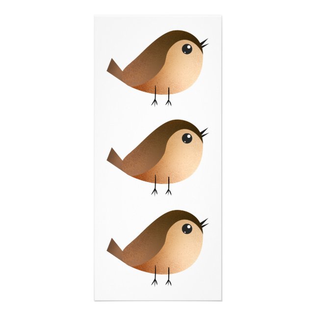 Sparrow Bird-Cartoon Werbekarte (Vorne)