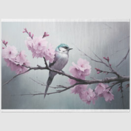 Sparrow Bird Cherry Blossom Zweigstelle Chinoiseri Seidenpapier