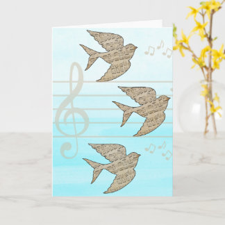 Sparrow Bird Music Blue Sky  Karte