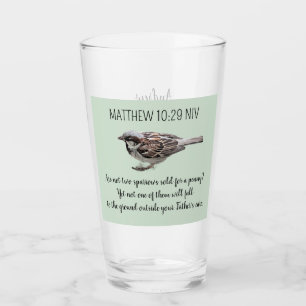 Sparrow Bird vergiftet die Bibelverse Glas