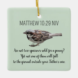 Sparrow Bird vergiftet die Bibelverse Keramikornament