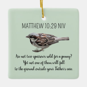 Sparrow Bird vergiftet die Bibelverse Keramikornament