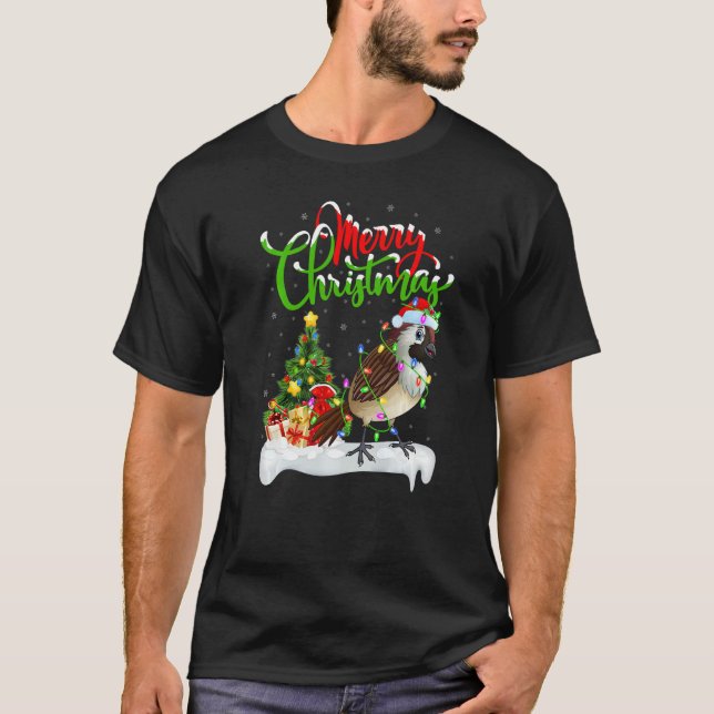 Sparrow Bird  Xmas Decorations Santa Sparrow Chris T-Shirt (Vorderseite)