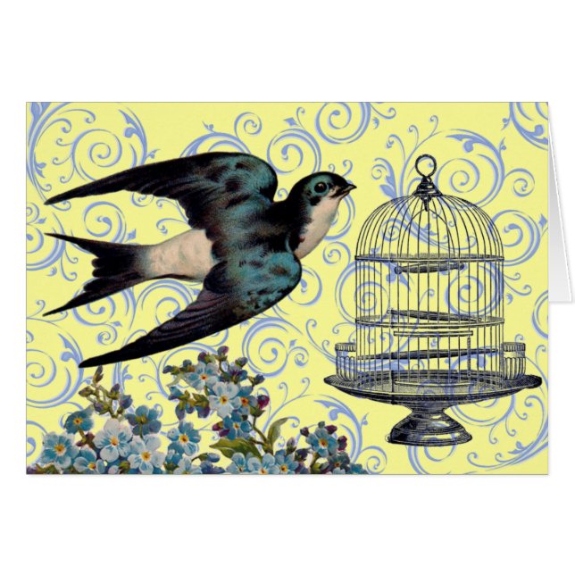 Sparrow et cage Vintages (Devant horizontal)