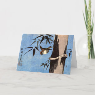 Sparrow und Bamboo, Ando Hiroshige Karte