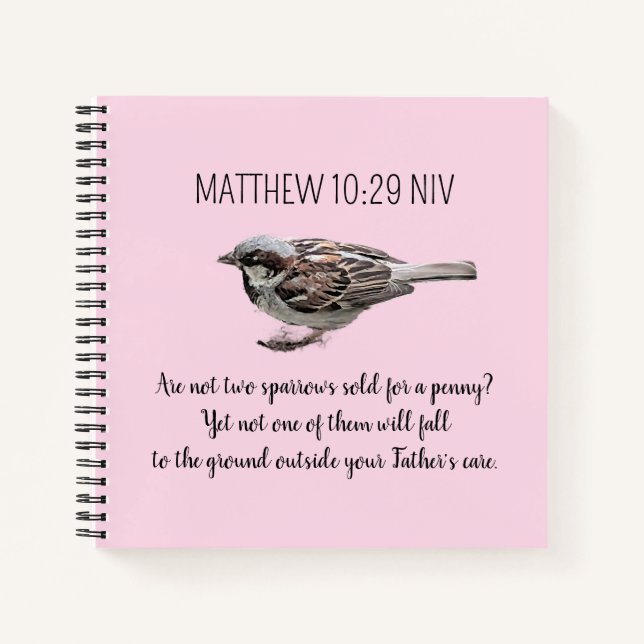 Sparrow-Vogel zerquetscht Ihre Karten Bibel Verse  Notizbuch (Vorderseite)