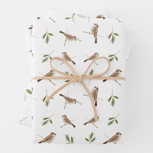 Sparrow Wrapping-Papier für jeden besondere Anlass Geschenkpapier Set (Beispiel)