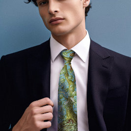 Sparrows Birds Monogram Arts and Crafts Krawatte