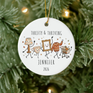 Sparsame & Erfolgreiche Schnäppchenjäger-Weihnacht Keramik Ornament