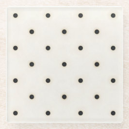 Sparse Polka Dots auf antikem Weiß Glasuntersetzer